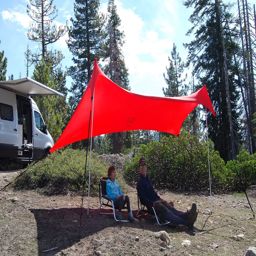 Neso Sidelines 1 Sports Tent - Lightweight and Portable Sun Shelter and Shade Tent for Outdoor Activities - Patented Reinforced Corners - UPF 50+ Sun Protection - 5.5 ft Tall, 7 x 4.5 ft - Lehua Red