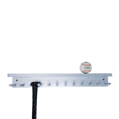 MWCSPORTS Baseball/Softball Bat 11 Full Size Wooden/Aluminum Trophy Awards Rack Holder Display Storage and Organization, Silver