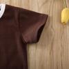 Nokpsedcb Newborn Kids Baby Girls Cute Strap Solid Color Romper Bodysuit Top+Drawstring Bottoms Shorts Pants 2Pcs Outfits Set (0-6 Months, A-Dark Coffee) view 4
