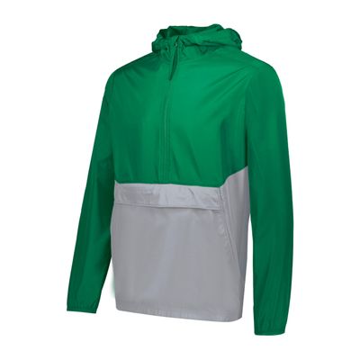 Holloway Pack Pullover, Kelly/Athletic Grey, 3XL