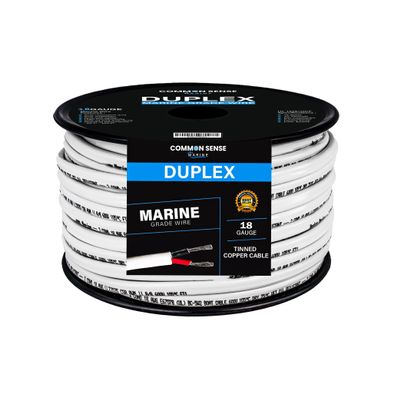 18 Gauge 2 Conductor Marine Wire - 200 ft Duplex Flat Marine Grade Wire Tinned Copper Oxygen-Free Insulated - 18/2 AWG UL 1426 Standard PVC Wire for Boat, Automotive, Speakers, Camper & Trailers
