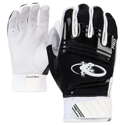 Lizard Skins Komodo Pro V2 Adult Baseball Batting Gloves - Pittards World Class Leather Batting Gloves 4 Colors XS-XXL (Jet Black, Small) KP210008