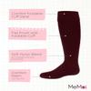 MeMoi Girls' Cuffed Opaque Knee High Socks Dark Maroon 7-8 view 4