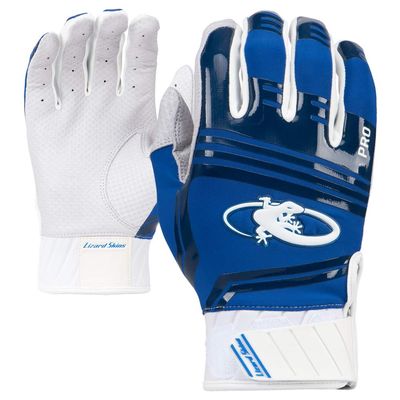Lizard Skins Komodo Pro V2 Adult Baseball Batting Gloves - Pittards World Class Leather Batting Gloves 4 Colors XS-XXL (True Blue, X-Small)