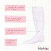 MeMoi Girls' Cuffed Opaque Knee High Socks White 7-8 view 4