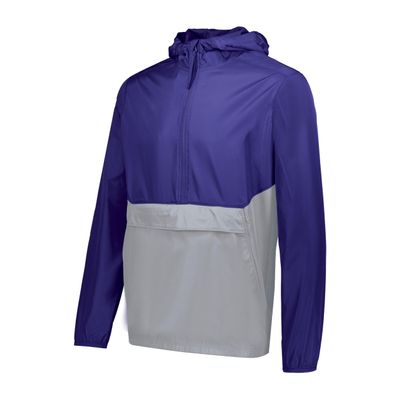 Holloway Pack Pullover, Purple/Athletic Grey, 3XL