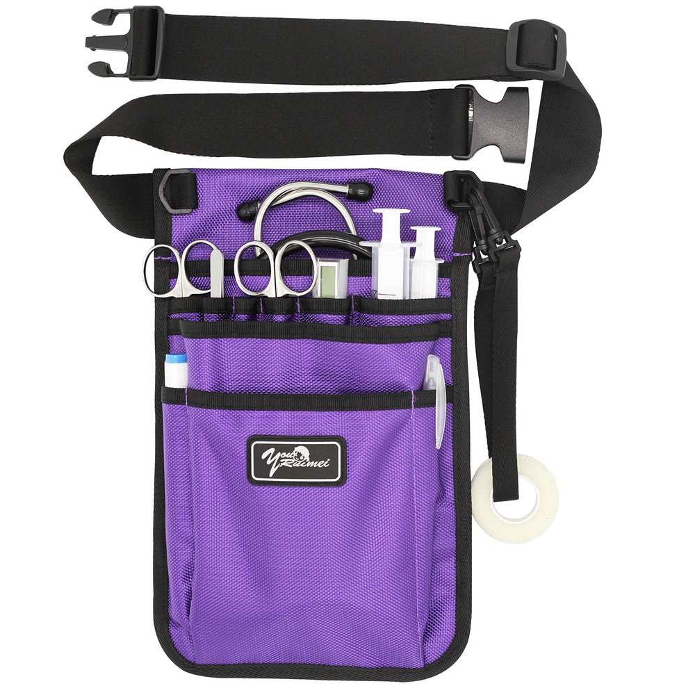 Nurse Fanny Pack for Work,Kit Practical Waist Bag for Nurses,Fanny Pack for Basics,Nurse Utility Belt Organizer Bag (Purple)