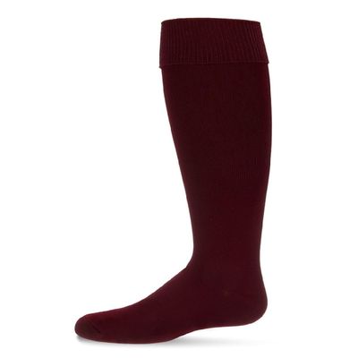 MeMoi Girls' Cuffed Opaque Knee High Socks Dark Maroon 9-11