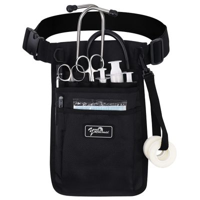 Nurse Fanny Pack for Work,Kit Practical Waist Bag for Nurses,Fanny Pack for Basics,Nurse Utility Belt Organizer Bag (Black)