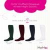 MeMoi Girls' Cuffed Opaque Knee High Socks Dark Hunter Green 9-11 view 3
