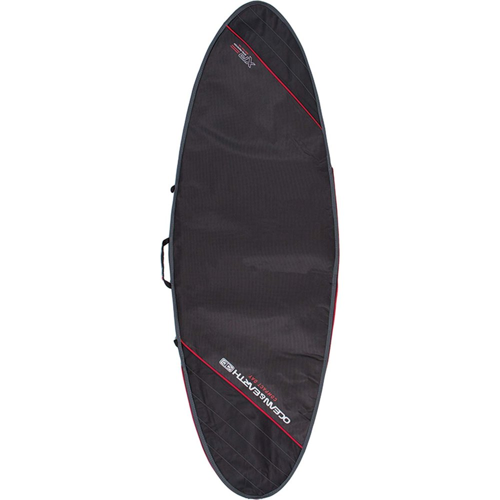 Ocean & Earth Compact Day Black/Red Fish Surfboard Bag - Fits 1 Board - 24.5" x 7'8"