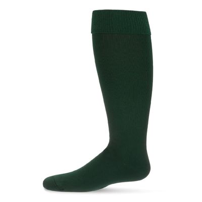MeMoi Girls' Cuffed Opaque Knee High Socks Dark Hunter Green 8-9