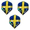 Designa Sweden Holographic Dart Flights, Swedish Flag 75 Micron (1 Set) view 1