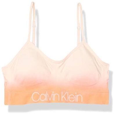 Calvin Klein Kids Girls' Seamless Wirefree Comfort Bralette Bra, Dd Coral, Medium