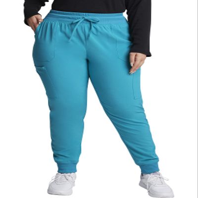 EDS Essentials Jogger Scrubs for Women, Drawstring Scrub Pants DK065, XXS, Teal Blue