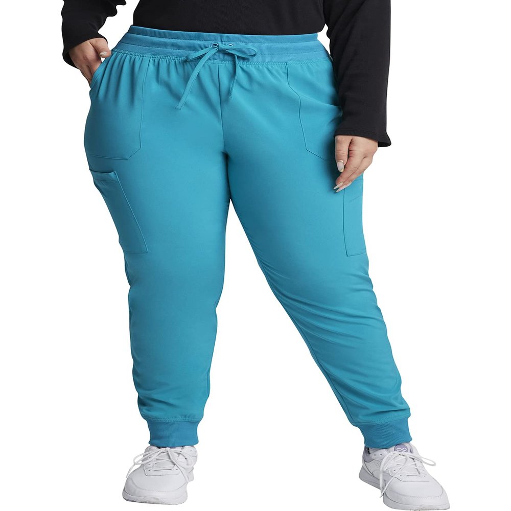 EDS Essentials Jogger Scrubs for Women, Drawstring Scrub Pants DK065, XXS, Teal Blue