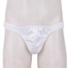 Hularka Men's Silky Satin Sissy Pouch Panties Thong Low Rise Bikini Briefs Underwear Lingerie White Medium view 3