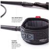 Ocean & Earth One XT Big Wave Pin Release Black Surfboard Leash - 6' view 4