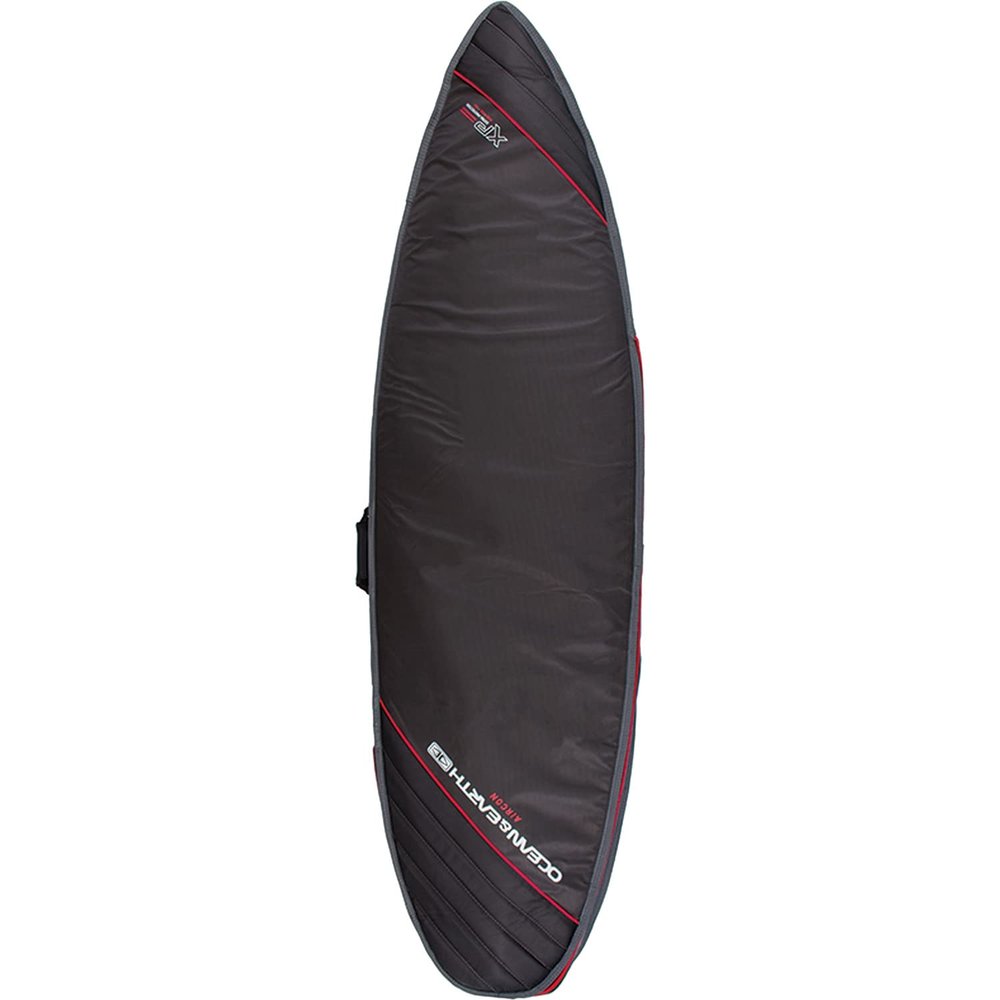 Ocean & Earth Aircon Black/Red Shortboard Board Bag - Fits 1 Board - 22.5" x 7'8"