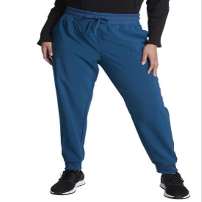 EDS Essentials Jogger Scrubs for Women, Drawstring Scrub Pants DK065, S, Caribbean Blue