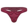 Hularka Men's Silky Satin Sissy Pouch Panties Thong Low Rise Bikini Briefs Underwear Lingerie Wine Red Medium view 1