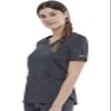 Cherokee Scrubs for Women V-Neck Scrub Top with 2 Pockets, Ultra Soft Stretch, Durable Easy Care Medical Uniform - WW612P, XXS Petite, Pewter view 2