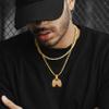 14k Gold Plated Shiny Micro Crystal Letter N Pendant Hip Hop Chain Spiga Necklace,24 Inches view 3