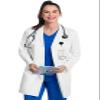 Cherokee Women's Lab Coat Modern Classic Fit 33" & 35" Doctors Coat with 3 Pockets CK452T, L Tall, White view 1