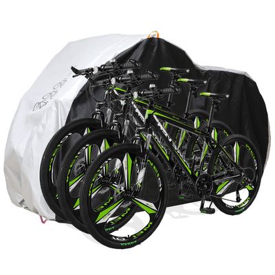 Aiskaer Bike Cover for 2 or 3 Bikes Outdoor Waterproof Bicycle Storage with Lock Hole for Mountain Road Electric Heavy Duty Bikes, Bike Tarp Ripstop Material 210D