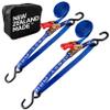Heavy Duty Ratchet Boat Straps (Pack of 2) - 2,400lbs Break - 1" x 4' UV Treated Transom Tie Down Straps for Boats & Jet Skis - Made in New Zealand view 1
