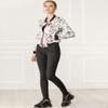 Allegra K Women's Bomber Jacket Satin Long Sleeve Zipper Floral Print Casual Fall Coat with Pocket Winter Outwear Medium White view 3
