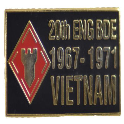 20th Engineer Brigade Vietnam LAPEL PIN OR HAT PIN - Size 1 1/8" - VETERAN OWNED BUSINESS
