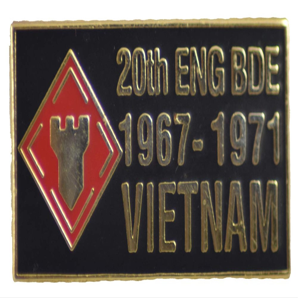 20th Engineer Brigade Vietnam LAPEL PIN OR HAT PIN - Size 1 1/8" - VETERAN OWNED BUSINESS