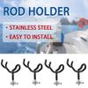 4PCS Sure Grip Steel 20 Degree Angle Rod Holder with Mounting Base Fishing Rod Holder for Boat, Ship, Yacht and More for Fishing Lovers view 2