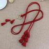 Toporchid Women Three-String Tassel Ring Waist Rope Adjustable Knitted Belt Body Rope(Red) view 2