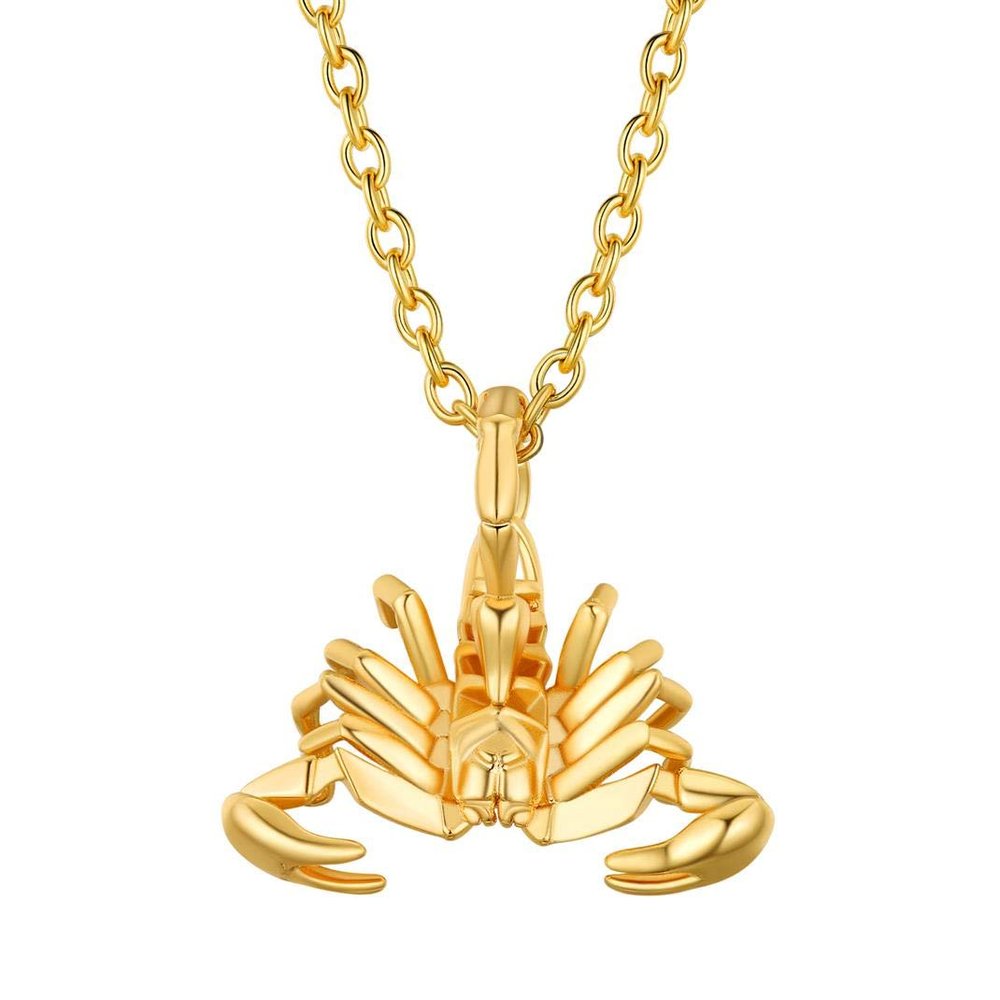 12 Zodiac Necklace Womens 3d Gold Horoscope Constellation Scorpio Pendant, Valentine's Gift for Mom/Daughter/Wife