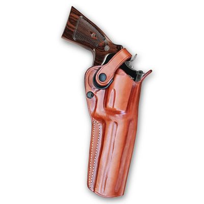 Masc Premium Leather Three Slots Belt Holster with Retention Strap Fits Model 686 Plus 7RD 6-inch, Right Hand Draw, Brown #1511#