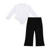Agoky Boys Ballroom Salsa Latin Dance Shirt Romper Tuxedo Leotard Modern Dancewear Kids Stage Performance Costumes Outfits White Shirt Trousers 6 view 2