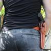 Premium Leather Three Slot Belt Holster with Retention Strap Fits Python 357 Magnum 6-inch, R/H Draw, Brown Color #1306# view 4