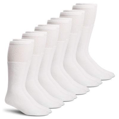 Carolina Ultimate Men's Sport Cushion Mid Calf Tube Socks 6 Pack, White, Large