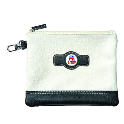 Clip Wipes Republican Golf Valuables Pouch with Zipper (White-Raised Right)
