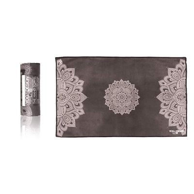 yogadesignlab | The Hand Towel | Premium Non Slip Hand Towel | Designed in Bali | Colorful Eco Printed + Quick Dry + Soft | Hot Yoga, Bikram, Ashtanga, Sport, Barre, Travel (Mandala Black)