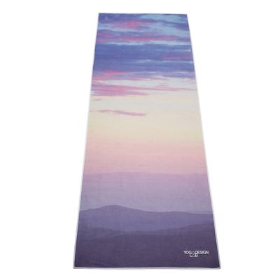 yogadesignlab | The HOT Yoga Towel | Premium Non Slip Colorful Towel | Designed in Bali | Eco Printed + Quick Dry + Mat Sized | Ideal for Hot Yoga, Bikram, Ashtanga, Sport, Travel! (Breathe,)