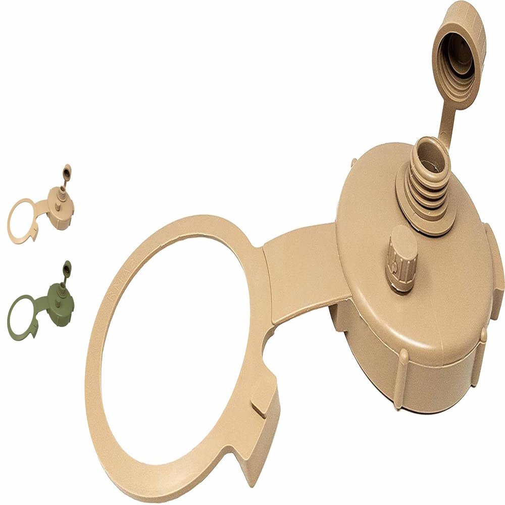 Tacticai Water Can Cap and Lid for U.S Issued 5-Gallon (20-Liter) Military Jerry Cans, BPA Free - Tan (1 of 2 Colors)