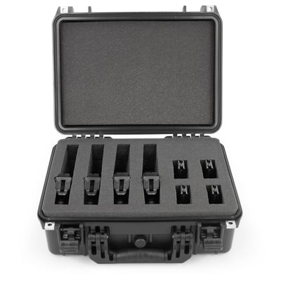 CASEMATIX 16" Customizable 4 Pistol Multiple Pistol Case - TSA Approved Waterproof & Shockproof Hard Gun Cases for Pistols, Magazines and Accessories -Case for Pistols with Two Layers of 2" Foam