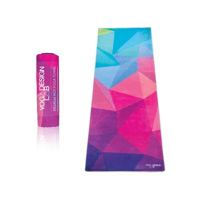 yogadesignlab | The HOT Yoga Towel | Premium Non Slip Colorful Towel | Designed in Bali | Eco Printed + Quick Dry + Mat Sized | Ideal for Hot Yoga, Bikram, Ashtanga, Sport, Travel! (Geo,)