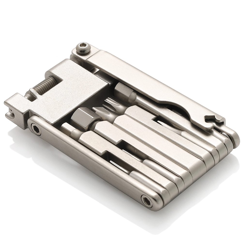 CECO-USA 13 Function Bike Tool with Chain Breaker Bicycle Multi Tool Ultra Slim, Compact Pocket Sized, Lightweight High Strength CR-V 6150 Tool Steel Easy To Carry