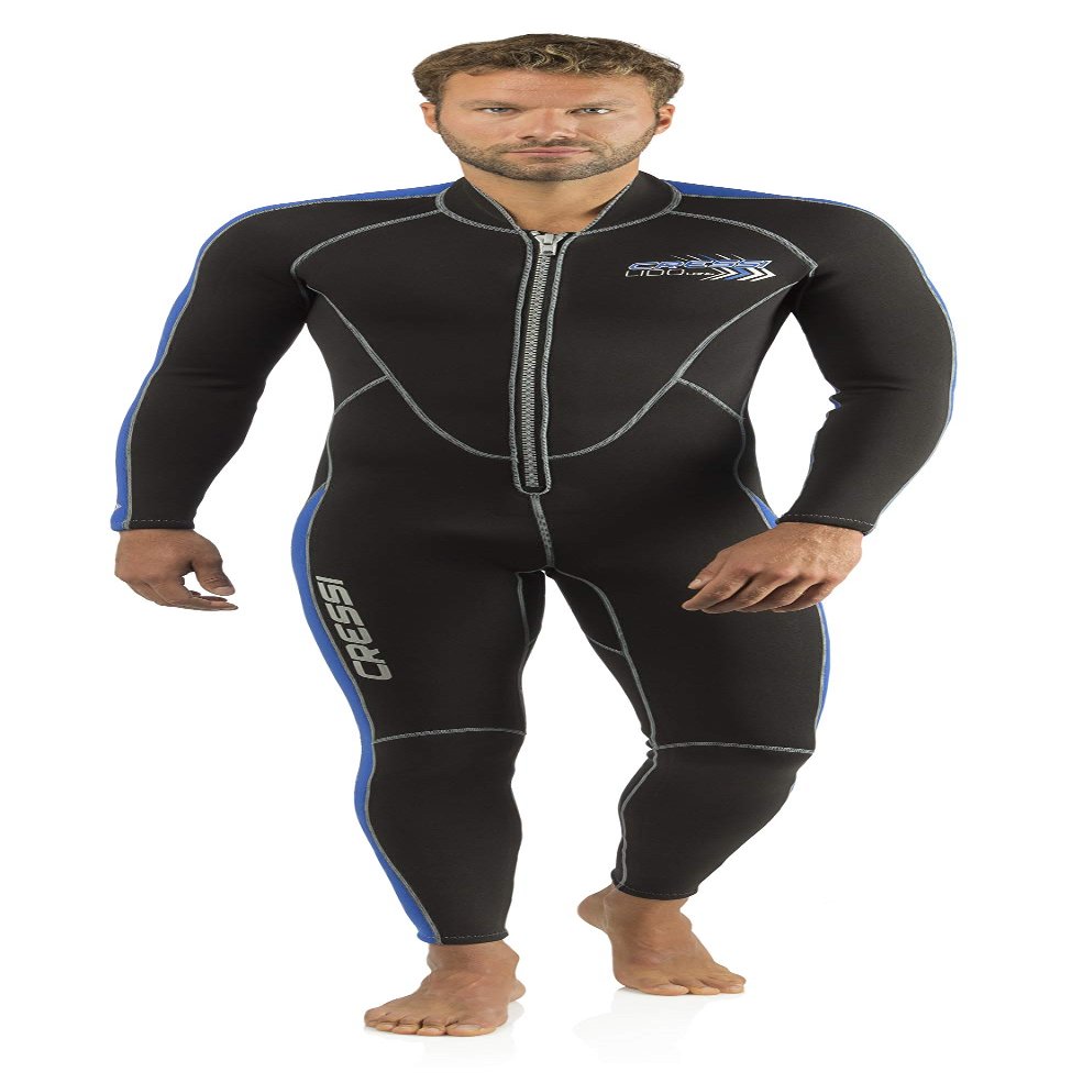 Cressi Lido Long 2 mm Man Monopiece Wetsuits, Black/Blue, XL