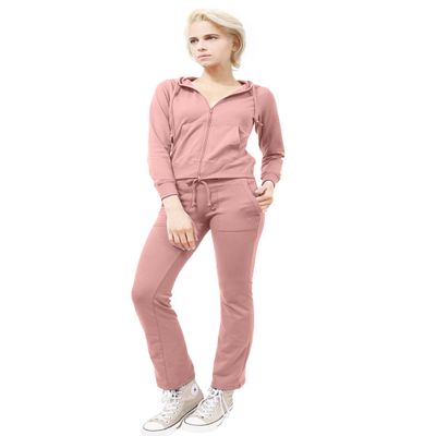 J.LOVNY Womens Comfy French Terry Hoodie and Sweatpants Training Tracksuit Set Mauve