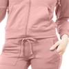 J.LOVNY Womens Comfy French Terry Hoodie and Sweatpants Training Tracksuit Set Mauve view 3